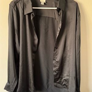 A New Day Charcoal Satin Blouse